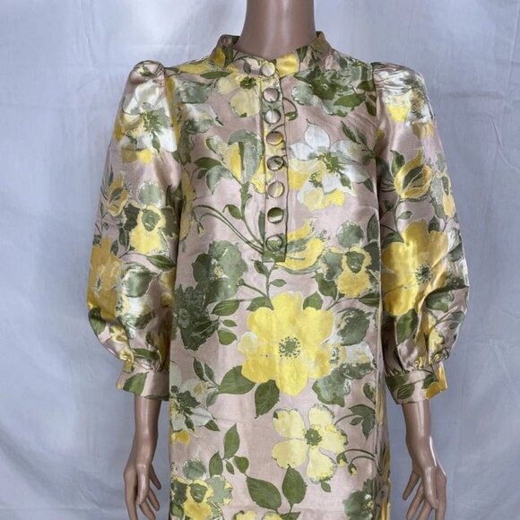 Promander Place Women's Samantha Tapestry Mini Dress Pink/Yellow Size S – Floral - Picture 1 of 9